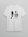 10 Kasım Atatürk Anma Günü Silüet Baskılı Oversize Bisiklet Yaka T-shirt - Beyaz