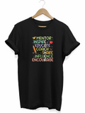 24 Kasım Öğretmenler Günü Hediye Temalı Oversize Bisiklet Yaka T-shirt - Siyah