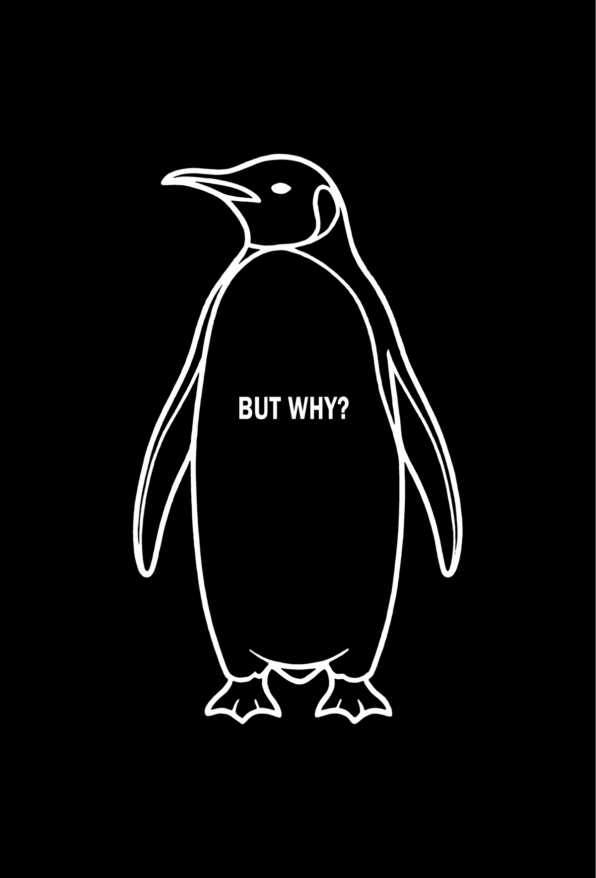 Erkek T-Shirt Nihilist Penguen Baskılı Bisiklet Yaka Kısa kol yazlık Tişört - Siyah