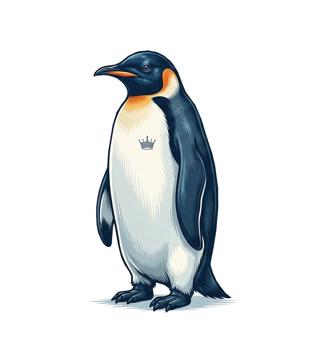 Erkek T-Shirt Penguen Baskılı Bisiklet Yaka Kısa kol yazlık Tişört - Siyah
