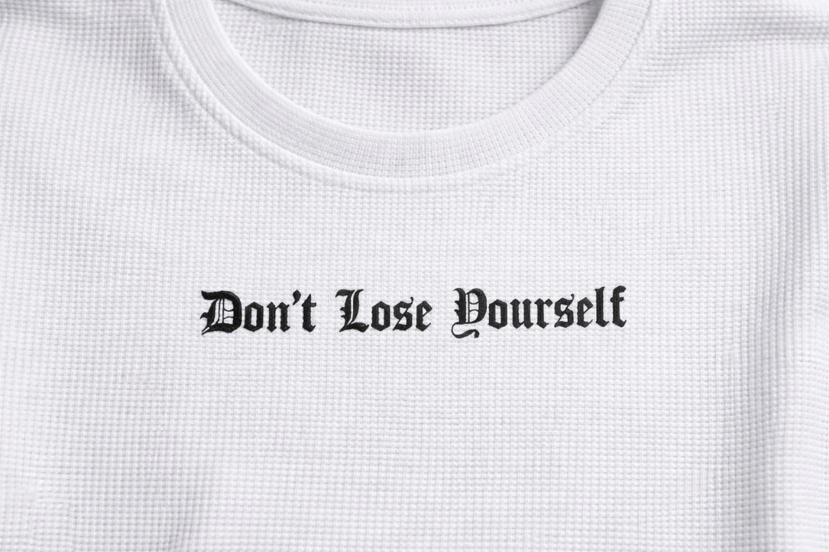Erkek Wafıl Kumaş Tişört Regular Kalıp Bisiklet Yaka Baskılı T-Shirt - Beyaz