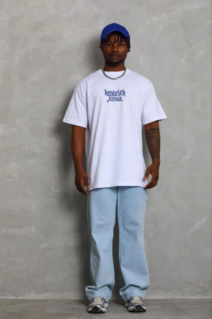 Erkek Baskılı T-Shirt Kısa Kol Bisiklet Yaka Regular Fit Tişört - Beyaz