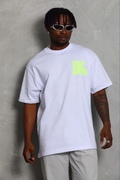 Erkek Baskılı T-Shirt Kısa Kol Bisiklet Yaka Regular Fit Tişört - Beyaz