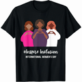 8 Mart Dünya Kadınlar Günü Baskılı Oversize Bisiklet Yaka T-shirt - Siyah