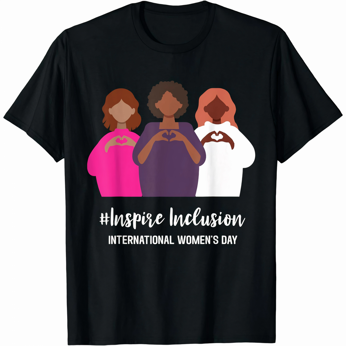 8 Mart Dünya Kadınlar Günü Baskılı Oversize Bisiklet Yaka T-shirt - Siyah