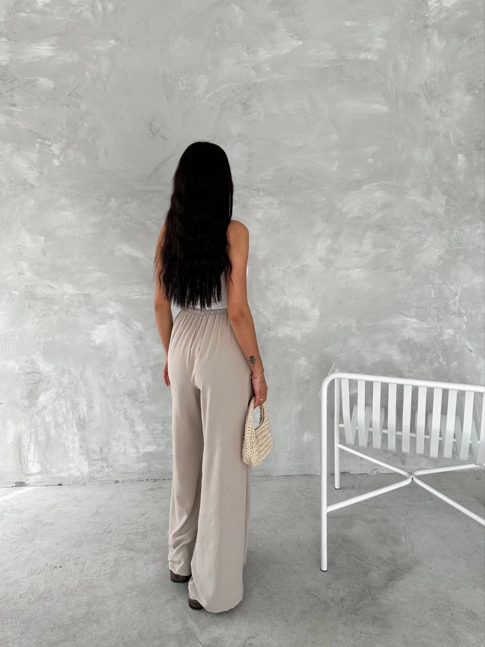 Kadın Ayrobin Oversize Kadın Pantalon - Bej
