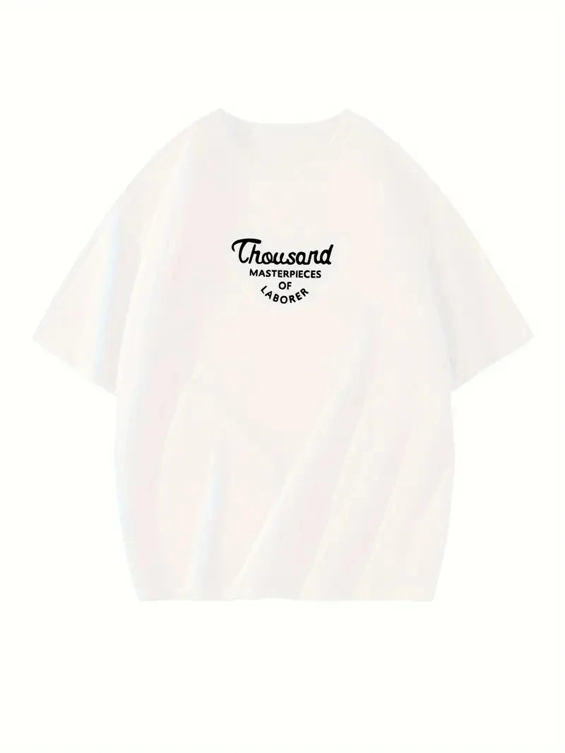 Kadın Baskılı Tişört Bisiklet yaka yazlık Kısa Kol oversize t-shirt - Beyaz