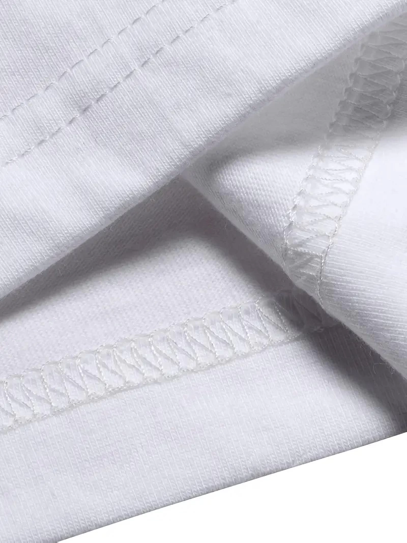 Erkek T-shirt Tavşan Baskılı Kısa Kollu Tişört - Beyaz