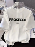 Kadın Kısa Kol Yazlık Tişört Bisiklet Yaka Baskılı Oversize T-Shirt - Beyaz