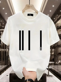 Kadın Kısa Kol Yazlık Tişört Bisiklet Yaka Baskılı Oversize T-Shirt - Beyaz