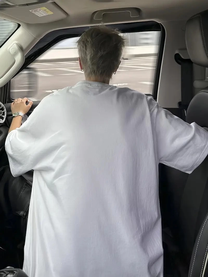 Erkek Kısa Kol Yazlık Tişört Bisiklet Yaka Baskılı Oversize T-Shirt - Beyaz