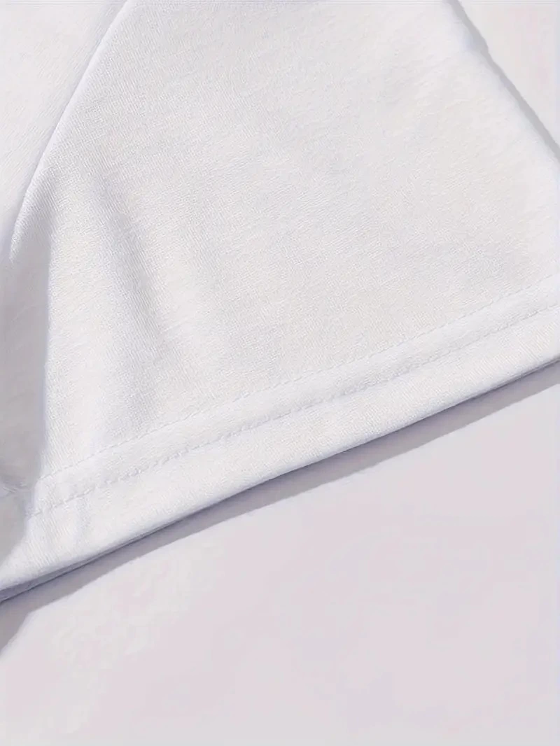 Kadın Kahve Desen Baskılı Tişört Kısa Kol Bisiklet Yaka Oversize T-Shirt - Beyaz
