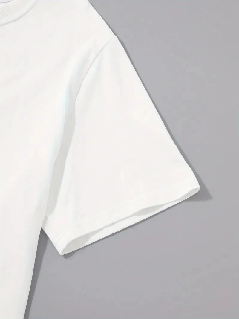 Erkek Tişört Palmiye Baskılı Bisiklet Yaka Kısa Kol T-Shirt - Beyaz