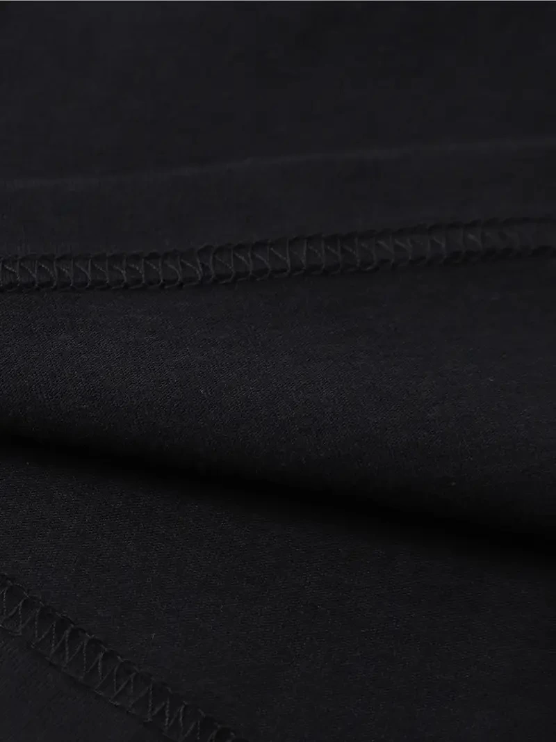 Erkek Baskılı T-Shirt Kısa Kol Bisiklet Yaka Regular Fit Rahat Kalıp Tişört - Siyah