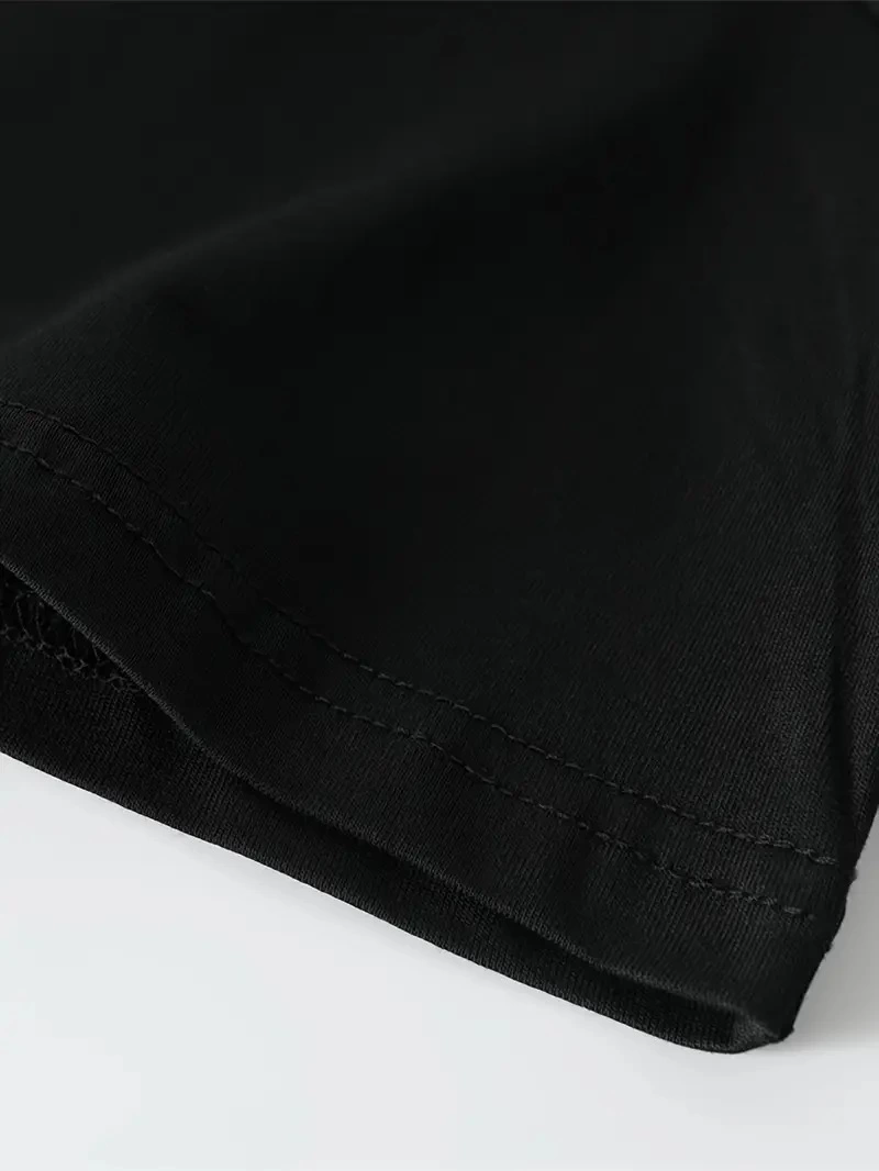 Erkek Baskılı Tişört Kısa Kol Bisiklet Yaka Oversize T-Shirt - - Siyah
