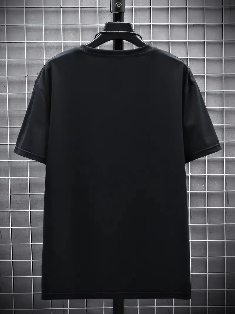 Erkek Tişört FUTRE Baskılı Kısa Kol Bisiklet Yaka T-shirt - Siyah