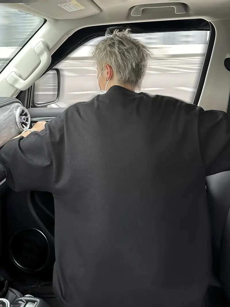 Erkek Baskılı Tişört Kısa Kol Bisiklet Yaka Oversize T-Shirt - - Siyah