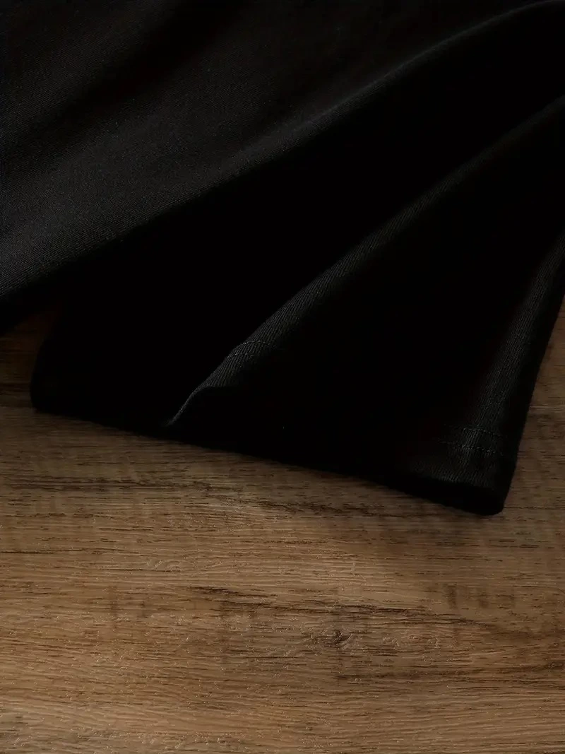 Kadın Tişört Ayı Baskılı Bisiklet Yaka Yazlık Kısa Kol T-shirt - Siyah