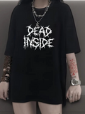Kadın T-shirt Bisiklet Yaka Oversize Kısa Kollu Tişört - Siyah