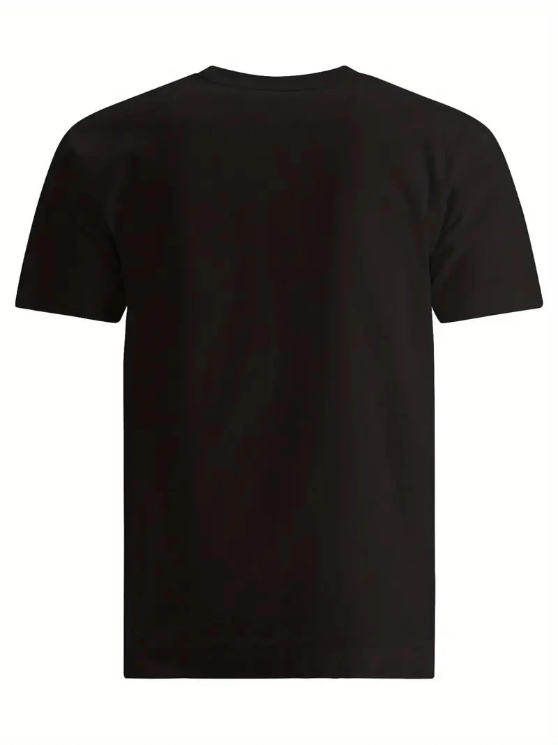 Erkek Baskılı T-Shirt Kısa Kol Bisiklet Yaka Regular Fit Rahat Kalıp Tişört - Siyah