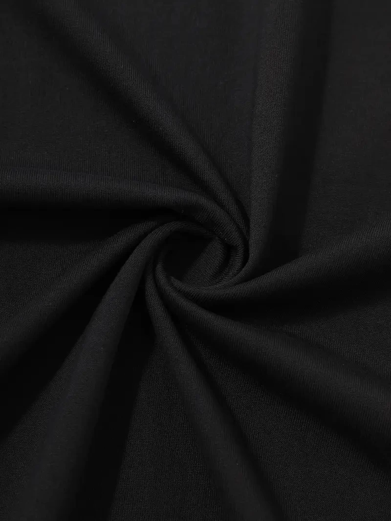 Erkek Tişört Palmiye Baskılı Bisiklet Yaka Kısa Kol Yazlık T-shirt - Siyah