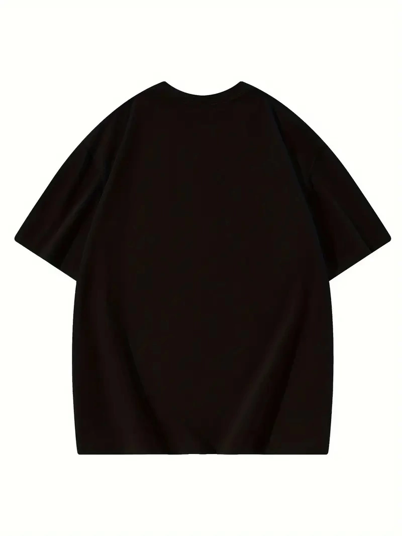 Kadın Baskılı Tişört Bisiklet yaka yazlık Kısa Kol oversize t-shirt - Siyah