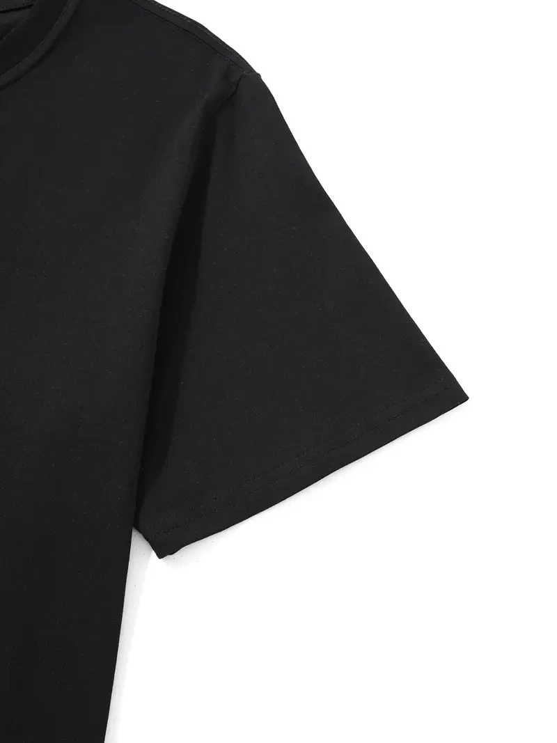 Erkek Tişört Palmiye Baskılı Bisiklet Yaka Kısa Kol Yazlık T-shirt - Siyah