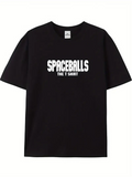 Erkek Baskılı T-Shirt Kısa Kol Bisiklet Yaka Regular Fit Rahat Kalıp Tişört - Siyah