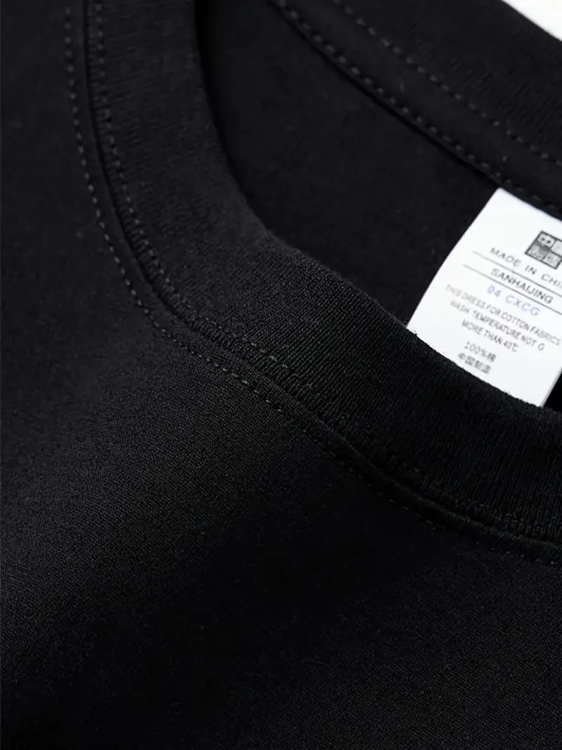 Kadın Kısa Kol Yazlık Tişört Bisiklet Yaka Baskılı Oversize T-Shirt - Siyah
