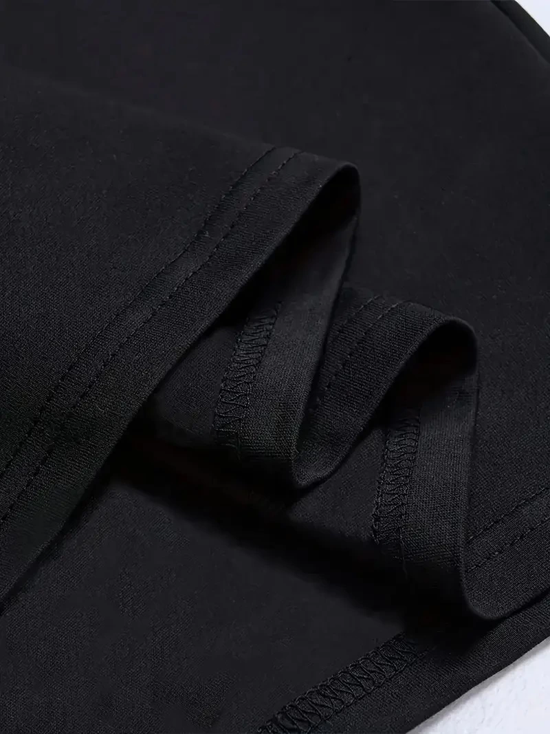 Erkek Baskılı T-Shirt Kısa Kol Bisiklet Yaka Regular Fit Yazlık Tişört - Siyah