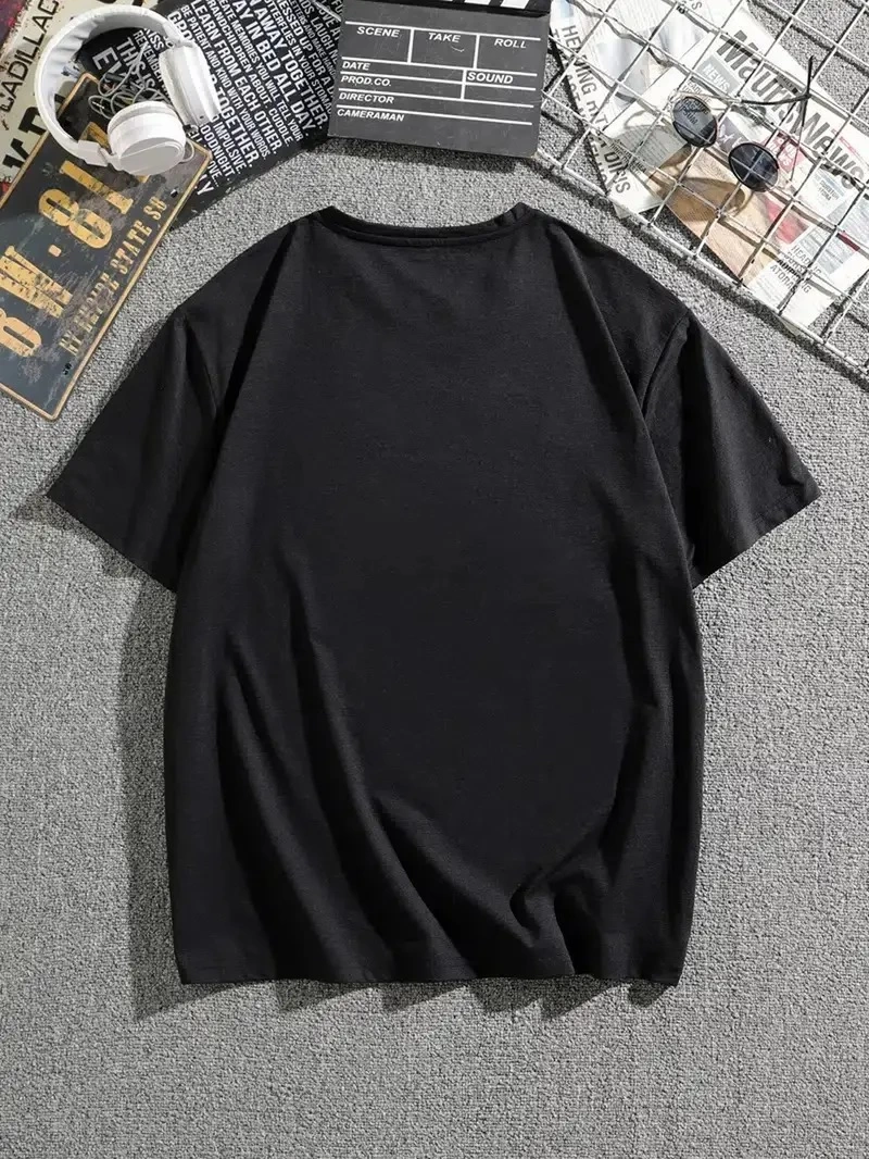 Erkek Tişört Dağ Grafikli Kısa kollu Yazlık T-shirt - Siyah