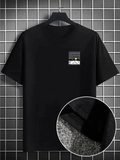 Erkek Tişört Dağ Grafikli Kısa kollu Yazlık T-shirt - Siyah
