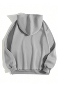 Erkek 3 İplik Pamuklu Kapüşonlu Kanguru Cepli Sweatshirt Hoodie - Boyalı Gri