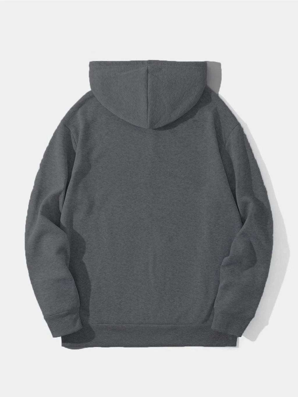 Erkek 3 İplik Pamuklu Kapüşonlu Kanguru Cepli Sweatshirt Hoodie - Füme
