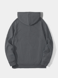Erkek 3 İplik Pamuklu Kapüşonlu Kanguru Cepli Sweatshirt Hoodie - Füme