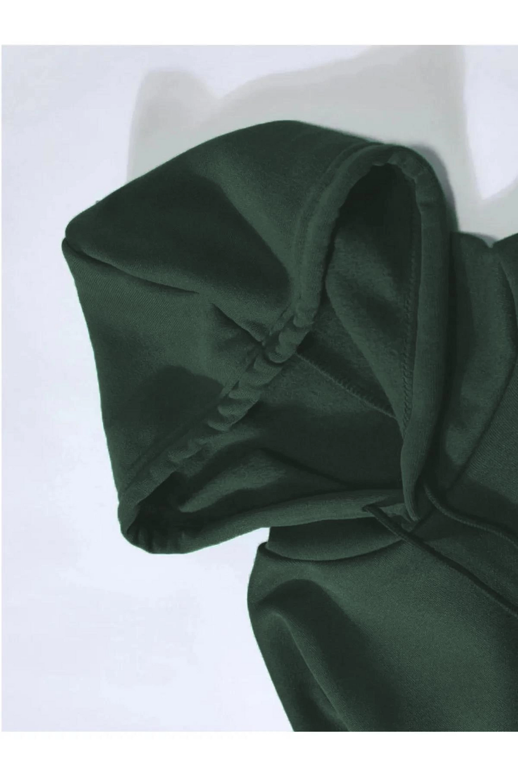 Erkek 3 İplik Pamuklu Kapüşonlu Kanguru Cepli Sweatshirt Hoodie - Koyu Yeşil