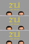 Erkek Fitilli Kazak Tam Boğazlı Balıkçı Yaka Triko 2'li Set Gri-Siyah