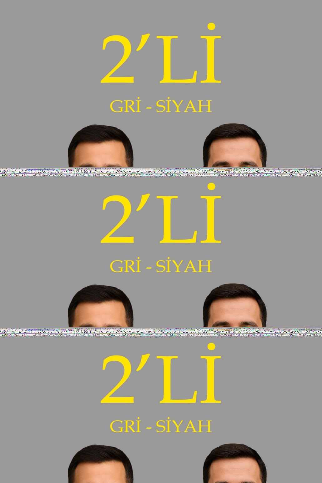 Erkek Fitilli Kazak Tam Boğazlı Balıkçı Yaka Triko 2'li Set Gri-Siyah