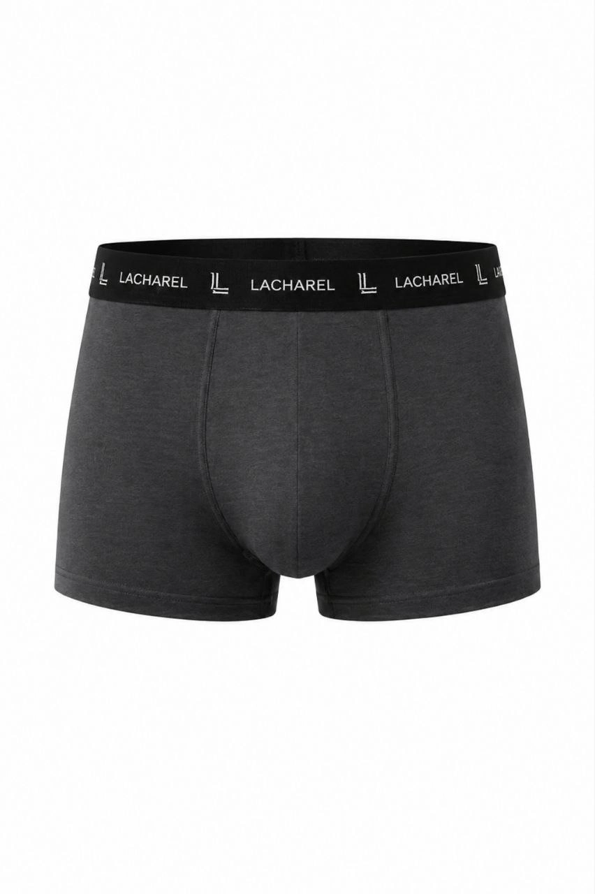 Erkek Likralı Pamuklu Nefes Alan Penye Boxer 3'lü Paket - Füme