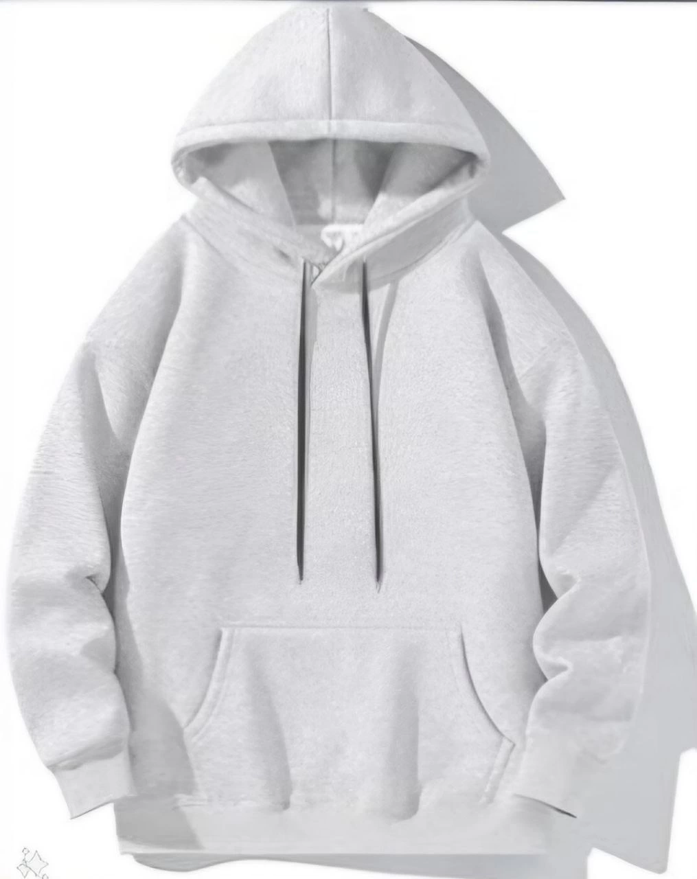 Kadın Kapüşonlu Kanguru Cepli 3 İplik Pamuklu Oversize Hoodie Sweatshirt - Gri