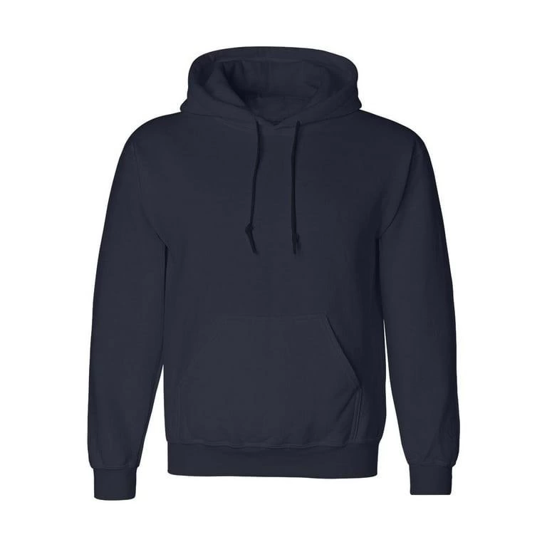Erkek 3 İplik Pamuklu Kapüşonlu Cepli Hoodie Sweatshirt - Lacivert