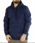 Erkek 3 İplik Pamuklu Kapüşonlu Cepli Hoodie Sweatshirt - Lacivert