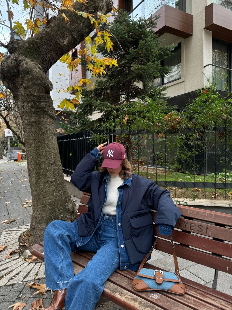 Kadın Jeans Detaylı Cıtcıtlı Ceket Mont - Lacivert