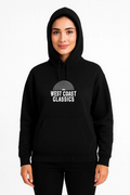 Kadın Oversize Kapüşonlu Cepli Baskılı 3 İplik Pamuklu Hoodie Sweatshirt - Siyah