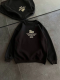 Kadın 3 iplik Pamuklu Bisiklet Yaka Baskılı SweatShirt - Siyah