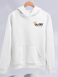 Kadın Oversize Kapüşonlu Kanguru Cepli Baskılı 3 İplik Pamuklu Sweatshirt Hoodie -   Beyaz
