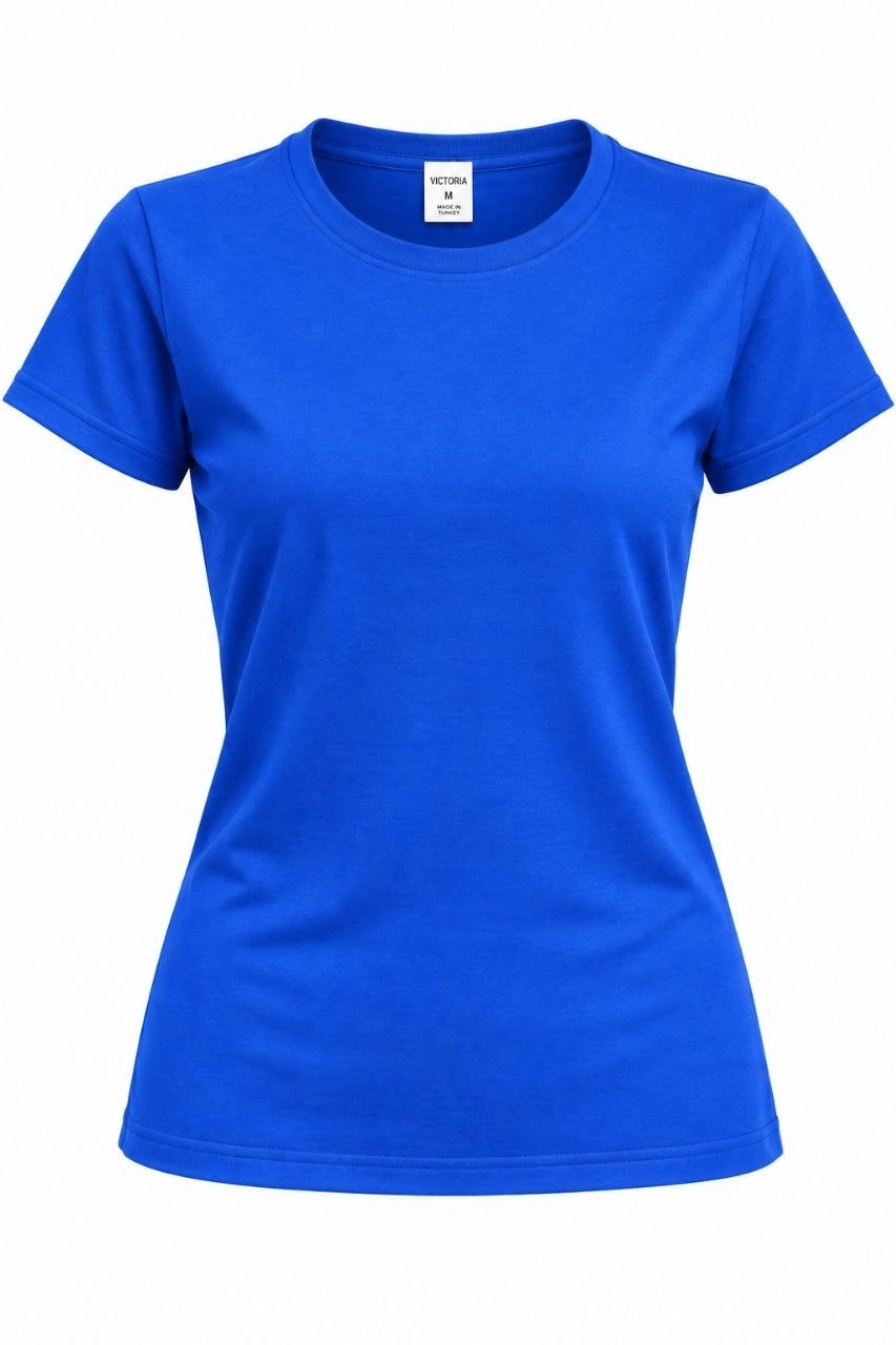 Kız Çocuk Basic Bisiklet Yaka Kısa Kollu Slim Fit Yazlık Tişört