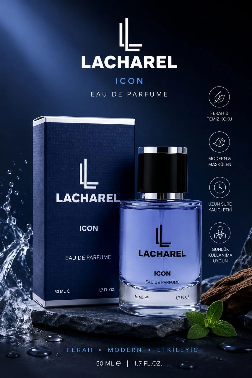 LACHAREL Icon ve Edge 2'li Erkek Parfüm Seti Eau De Parfum 2x50 ML