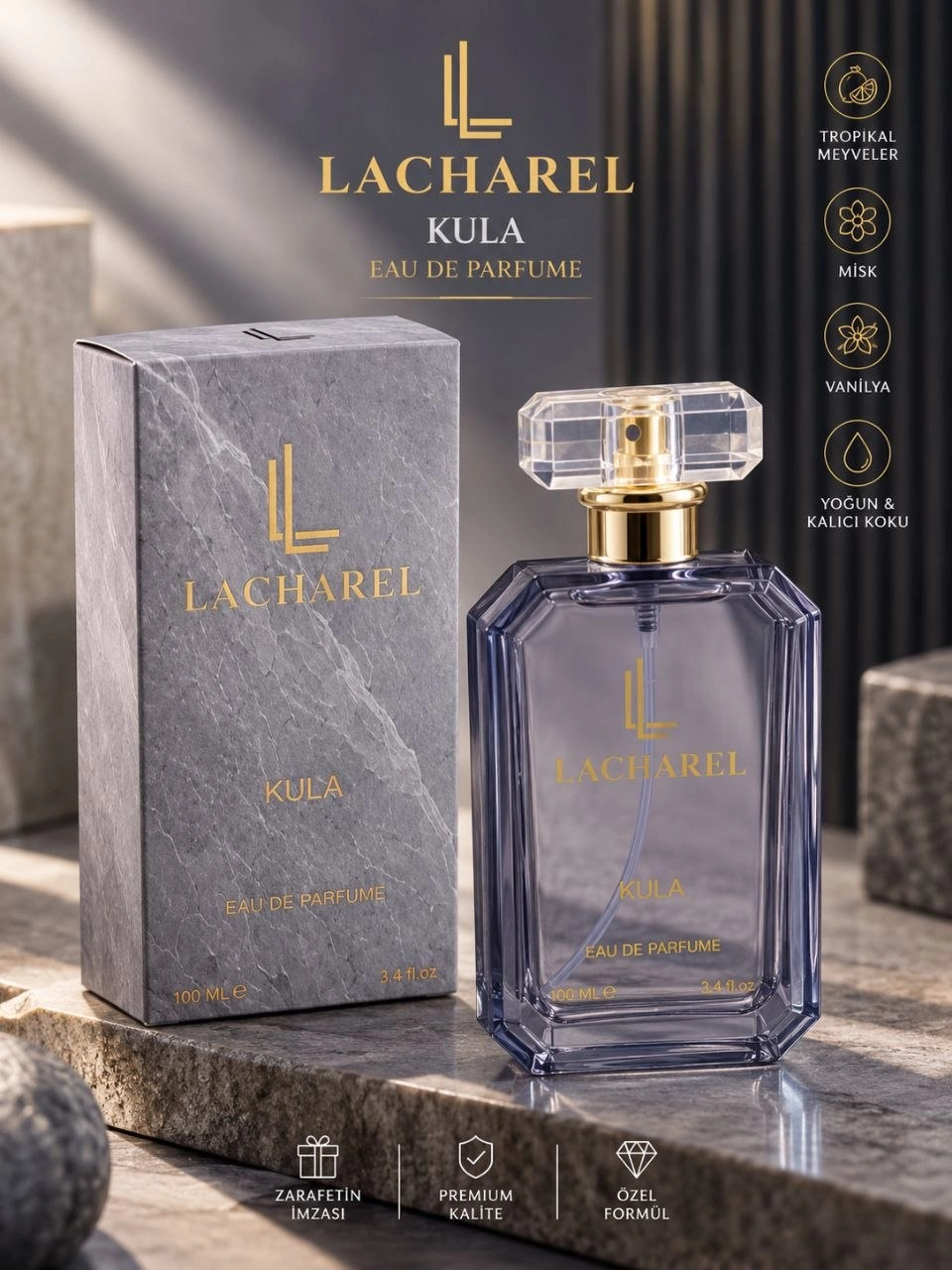LACHAREL Kula Unisex Eau De Parfum 100 ML Adaçayı Vetiver Vanilya Odunsu Parfüm