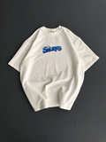 Erkek Ön ve Arka Baskılı T-Shirt Kısa Kol Bisiklet Yaka Regular Fit Tişört -  Beyaz